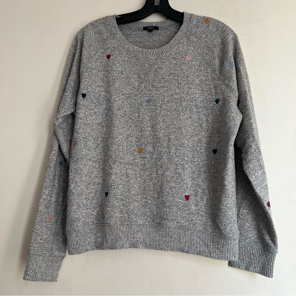 Rails Mika Heart Embroidery Sweatshirt size Small Gray - Picture 6 of 10